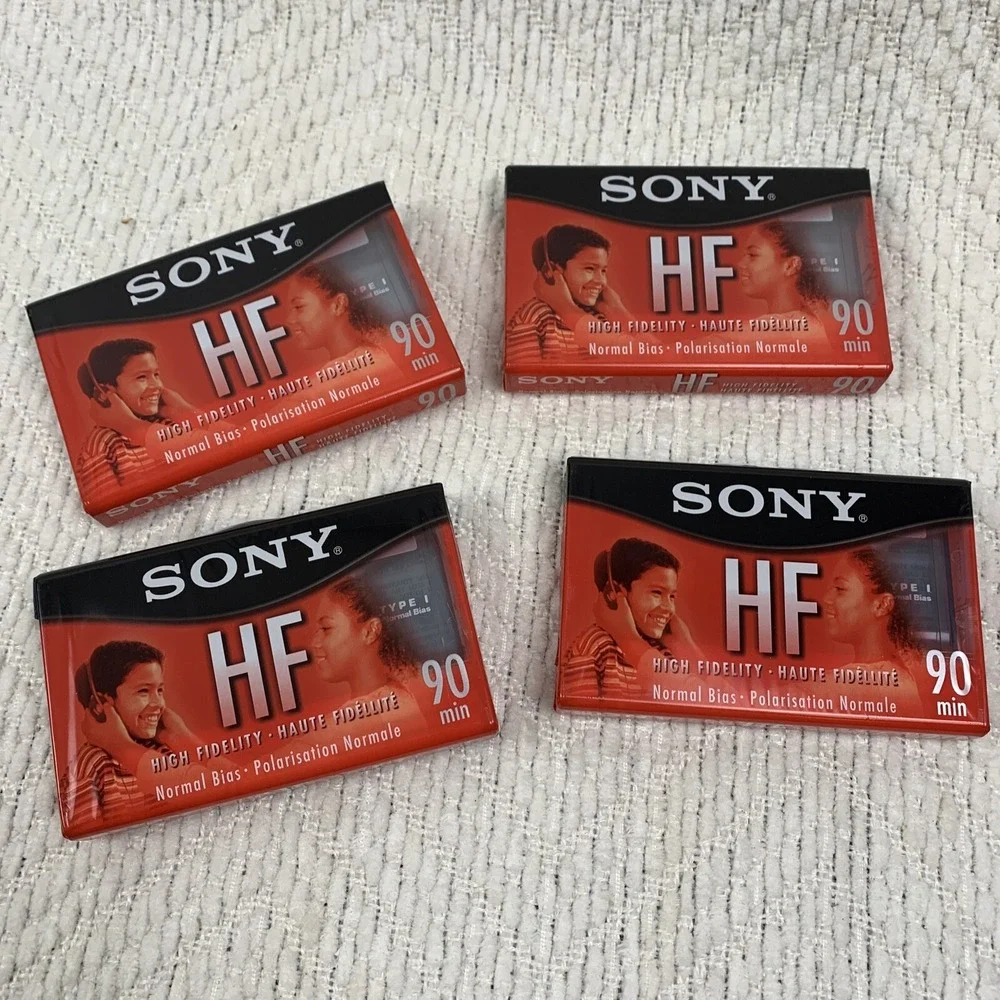 Lot of 4 New Sony Cassette Audio Tapes C-90HFL Blank Unused Sealed 90‎ Minutes